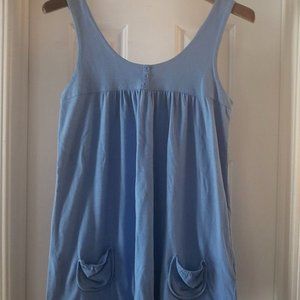 KIRRA Blue Sleeveless Pullover Tunic Sleeveless Smock! Front Pockets! Size M!